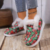 Festive Flair: Women's Christmas Bell Print Snow Shoes – Cozy, Stylish, and Easy to Slip On!