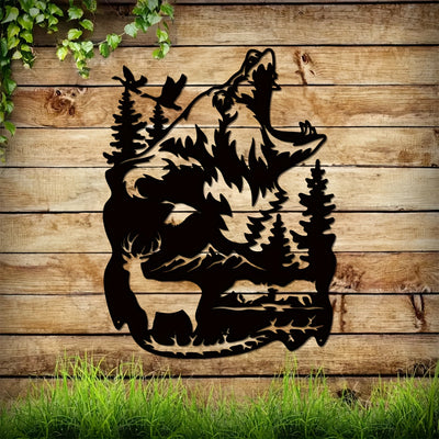 Rustic Wildlife Metal Sign: A Perfect Gift for Hunters and Outdoor Enthusiasts