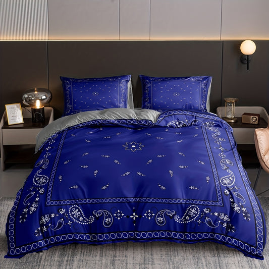 Bring a touch of style to any bedroom with this Dreamscape Delight Blue Pattern Print Duvet Cover Set. Featuring a 3-piece design, this set includes 1 duvet cover and 2 pillowcases to instantly enhance your space with cozy comfort and eye-catching style. This duvet cover set is lightweight and machine washable for easy care.