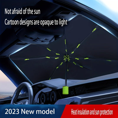 Cartoon-themed Car SunShade Umbrella: Beat the Heat in Style!