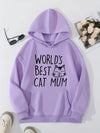 Add a touch of personality to your wardrobe with our Cute and Cozy Cartoon Letter Cat Print Hoodie. Made from soft and comfortable fabric, this must-have addition to women's fashion features a cute cat print and stylish letter design. Stay warm and stylish in our trendy and unique hoodie.