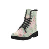 Green Pink Floral Boots, Watercolor Martin Boots for Women