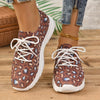 Stylish Women's Leopard Print Platform Sneakers: Casual Lace-Up Outdoor Shoes for Breathable Comfort