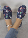 Festive Comfort: Women's Christmas Print Flat Shoes – Lightweight Slip-Ons for Casual Style