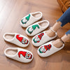 Cozy Cartoon Print Fuzzy Slippers: Slip-On Soft Sole Non-Slip Christmas Shoes for Winter Plush Comfort