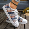 Stylish and Comfortable Women's Plaid Pattern Canvas Shoes: Casual Lace-Up Outdoor Sneakers for Lightweight, Low-Top Fashion