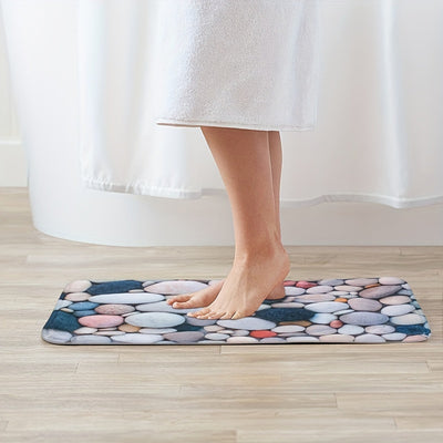 Ultra-Soft and Non-Slip Pebble Pattern Bath Rug: Luxurious Absorbent and Quick-Drying Shower Carpet for Your Home