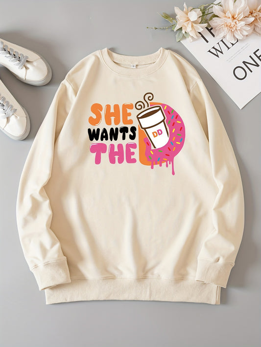 Stay cozy and stylish in our Coffee and Donuts sweatshirt. Made for women's fashion, this sweatshirt is the perfect combination of comfort and style for the fall and winter seasons. The ideal piece for any coffee and donut lover, it's the perfect addition to your wardrobe.