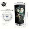 20Oz 'Look At Me I Am A Wolf' & Three Wolf & The Moon Stainless Steel Travel Tumbler, With Lid Vacuum Insulated Coffee Cup For Cold & Hot Drinks