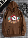 Cozy and Festive: Plus Size Christmas Casual Sweatshirt with Santa Claus and Gingerbread Print