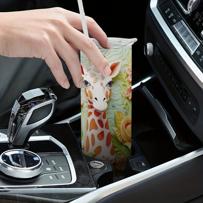 20oz Giraffe Pattern Tumbler: Stylish, Durable, and Insulated for Your On-the-Go Lifestyle