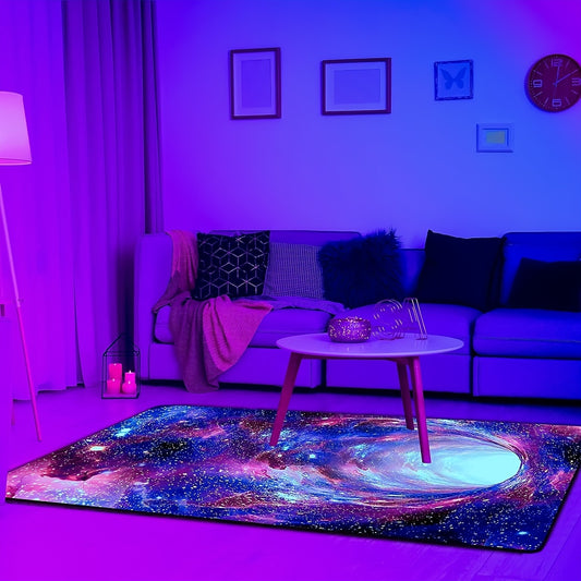 Universe Printed Flannel Carpet: Enhancing Home Decor with Anti-Slip and Anti-Dirt Technology - 47*63in