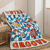 Warm and Cozy Groovy Mushroom Pattern Flannel Blanket,  Soft and Soothing Throw Blanket for Comfort and Relaxation