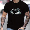 Men's Summer Graphic Tee with Black Cat Pattern Print: Embrace Style and Comfort with Temu's Slightly Stretch T-Shirt