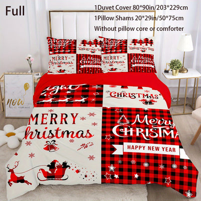 Red Christmas Pattern Duvet Cover Set: Enhance Your Bedroom with Festive Comfort