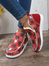 Cozy Christmas Cartoon Print Fuzzy Shoes: Slip-On Soft Sole Flats for Women