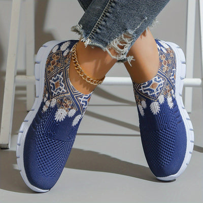 Stylish and Lightweight: Women's Geometric Pattern Sneakers for Outdoor Comfort