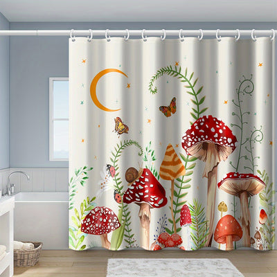 Mushroom Magic: A Cartoon Forest Shower Curtain for Whimsical Bathroom Decor
