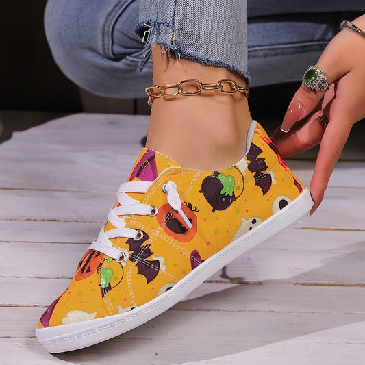 Celebrate the holidays in style with Festive Fun's Women's Cartoon Print Canvas Shoes. Slip-on and lightweight, these shoes are perfect for all-day wear. The comfy design and festive prints, available for Halloween and Christmas, will add a touch of fun to any out