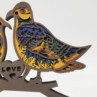 Enchanting Turtle Dove: Exquisite 3D Wooden Art Carving for Home Décor and Memorable Holiday Gift