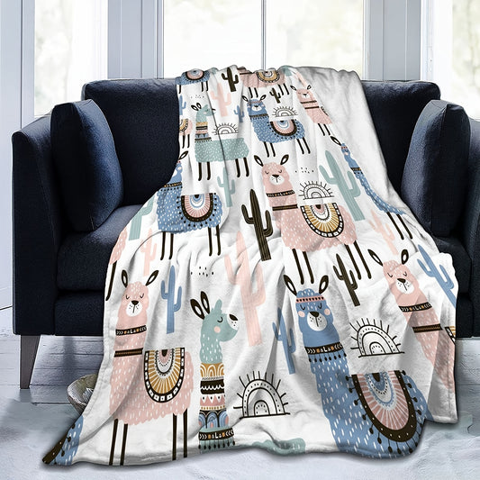 This Llama-rama Throw Blanket from Divatex Home Fashions is the perfect addition to any living room. The ultra-soft micro fleece material will keep you warm and cozy, while the vibrant llama print makes an interesting decoration for your home. Enjoy ultimate comfort with this stylish throw blanket.