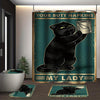 Black Cat Pattern Shower Curtain Set: Transform Your Bathroom with Style and Charm