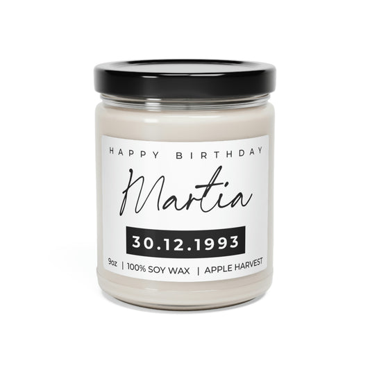 Happy Birthday Gift, Birthday Candle Gift, Happy Birthday Custom Name And Date, Candle Gift, Soy Candle 9oz CJ35