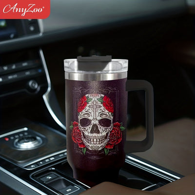 40Oz Halloween Horror Skull Tumbler, Portable Drinking Cups, For Car, Home, Office, Summer Drinkware, Travel Accessories, Home Kitchen Items, Halloween Birthday Gifts