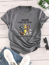 Casual and Trendy: Cartoon Dog Print Crew Neck T-Shirt for Fashionable Summer Looks