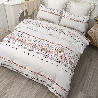 Boho Geometric Striped Square Dot Print Duvet Cover Set: Elevate Your Bedroom with Fashionable Freshness