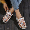 Stylish Women's Ethnic Tribal Printed Canvas Shoes - Comfortable Round Toe Lace Up Low Top Sneakers for Casual Walking