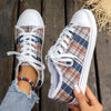 Stylish and Comfortable Women's Plaid Pattern Canvas Shoes: Casual Lace-Up Outdoor Sneakers for Lightweight, Low-Top Fashion