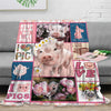 Pink Piggy Blanket, Pig Home Decor Blanket For Living Room, Pig Lover Gift