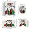 Transform Your Bathroom into a Festive Wonderland with our 4pcs Christmas Tree Shower Curtain Set!