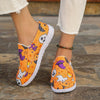 Pumpkin Ghost Cartoon Women's Canvas Shoes - Slip-On Shoes for Casual Outdoor Travel