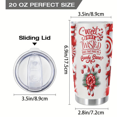 Festive Cheer: 20oz Stainless Steel Tumbler with Funny Christmas Print – Perfect Gift for Loved Ones!