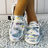 Stylish and Comfortable Coconut Tree Pattern Boat Shoes for Women: Perfect Footwear for Casual Walking