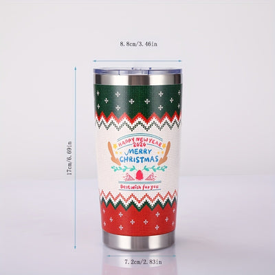 Stylish 20oz Stainless Steel Christmas Tumbler: The Perfect Water Bottle for Every Season and Great Xmas Gift!