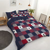 Cozy Nights: Plaid Star Pattern Duvet Cover Set - Soft Polyester Bedding Set with Down Duvet Cover and Pillowcases
