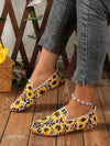 Stylish and Comfortable Women's Leopard Sunflower Print Flat Shoes: Casual Slip-On Shoes with Lightweight Features for Ultimate Comfort - Temu