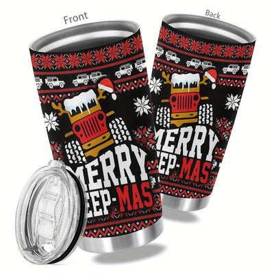 Festive 20oz Stainless Steel Christmas Tumbler - Funny Double Wall Insulated Travel Mug for Holiday Gift-Giving