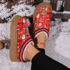 Festive Footwear: Women's Christmas Snow Shoes featuring Santa Claus & Snowflake Patterns - Stylish, Warm, and Cozy