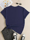 Floral Letter Print Crew Neck T-Shirt: A Casual Short Sleeve Essential for Spring/Summer Fashion