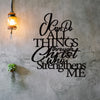 Empowering Faith: 'I Can Do All Things Through Christ' Metal Wall Art - A Religious Home Decor Gift