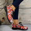 Sleigh into Style with Women's Santa Claus Print Sneakers - Festive Lace-Up Low Top Trainers for Comfortable Walking