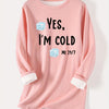 Fashionable and Cozy: Letter Ice Print Pullover Sweatshirt for Women's Fall/Winter Wardrobe