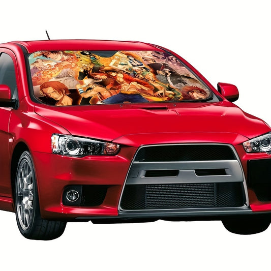 Protect your car from the sun and the heat with this Foldable Anime Car Windshield Sunshade. It is designed with portable UV Reflector for Heat Insulation and Cartoon Car Front Window Protection to keep the car interior cool and safe. Its foldable design is perfect for easy storage.