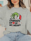 Feel Comfortable and Trendy with our Women's Plus Size Casual Sweatshirt - Long Sleeve Round Neck Sweatshirt with Heart Print