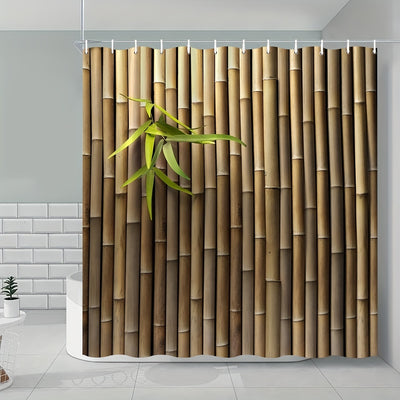 This Bamboo Serenity shower curtain features a soothing green leaf pattern, perfect for children's bathrooms. Made of durable bamboo material, this curtain adds a touch of nature to any space. Easy to install and maintain, it adds a sense of calm and serenity to the bathroom.