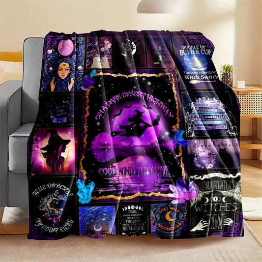This enchanting all-season blanket is perfect for any witch-lover. Crafted from cozy polyester and cotton, it will keep you warm in any season. The pattern features both stylish and spooky witch-inspired designs, making it the perfect addition to your Halloween decor.